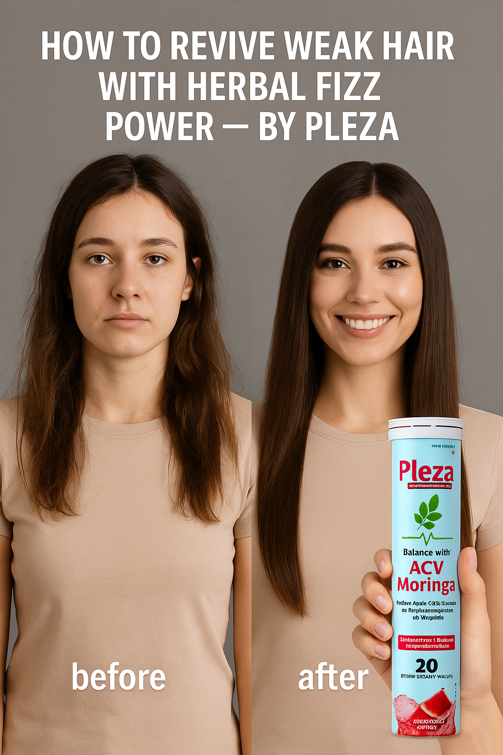 Rebuild Damaged Hair Naturally with Pleza’s Daily ACV + Moringa Tablets