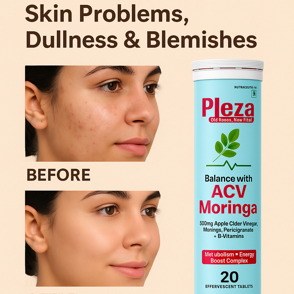 Blemish-Free Glow with ACV Gluta Glow Tablets by Pleza