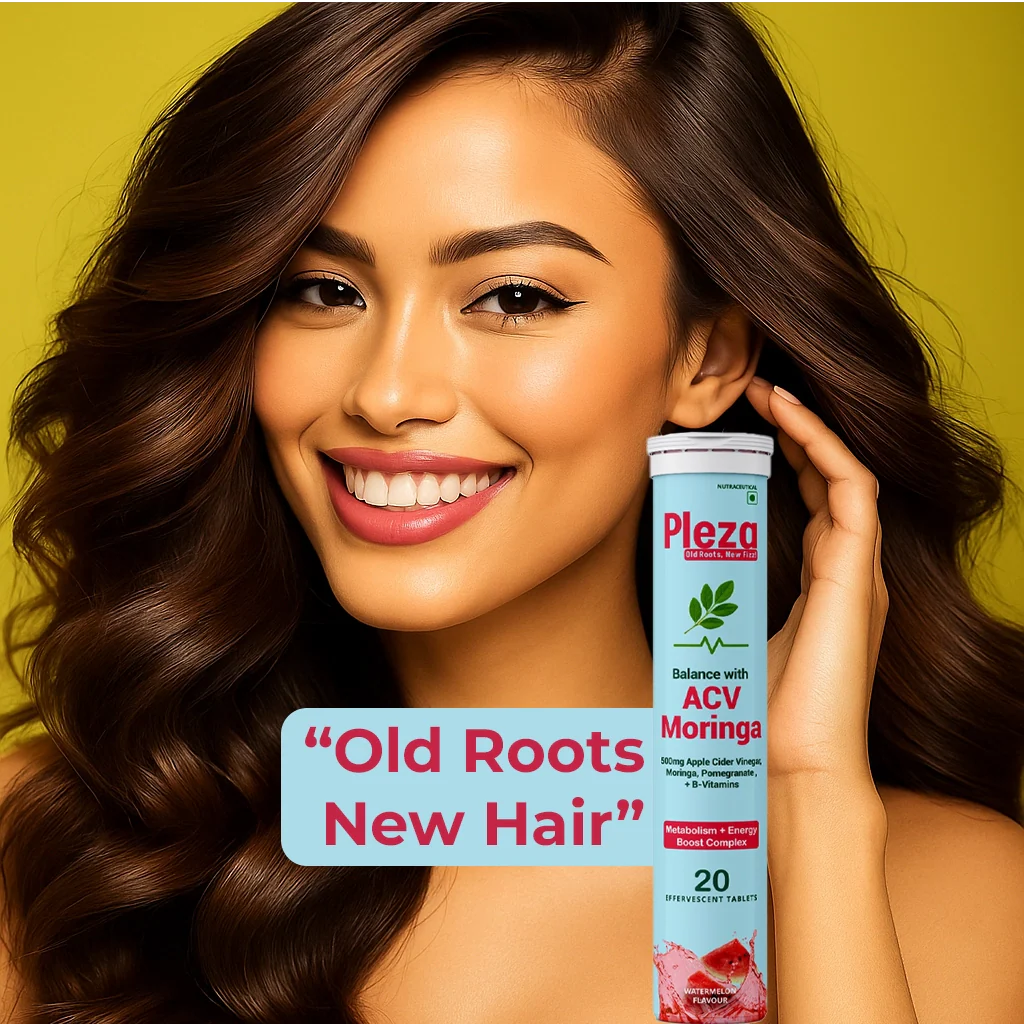 Rebuild Damaged Hair Naturally with Pleza’s Daily ACV + Moringa Tablets