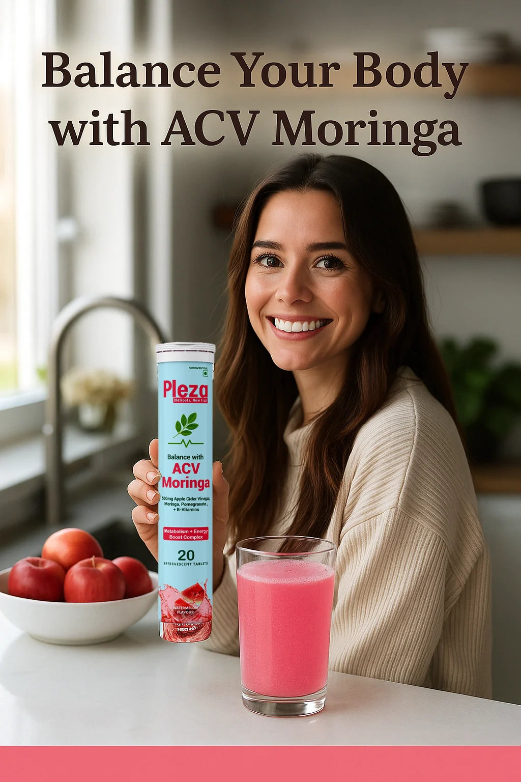 Revitalize Your Wellness: Pleza ACV Moringa Effervescent Tablets