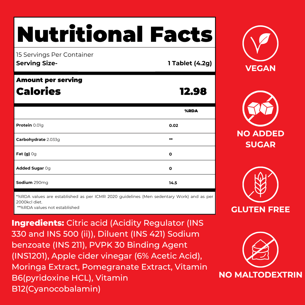Pleza ACV + Moringa Supplement with 500 mg Apple Cider Vinegar