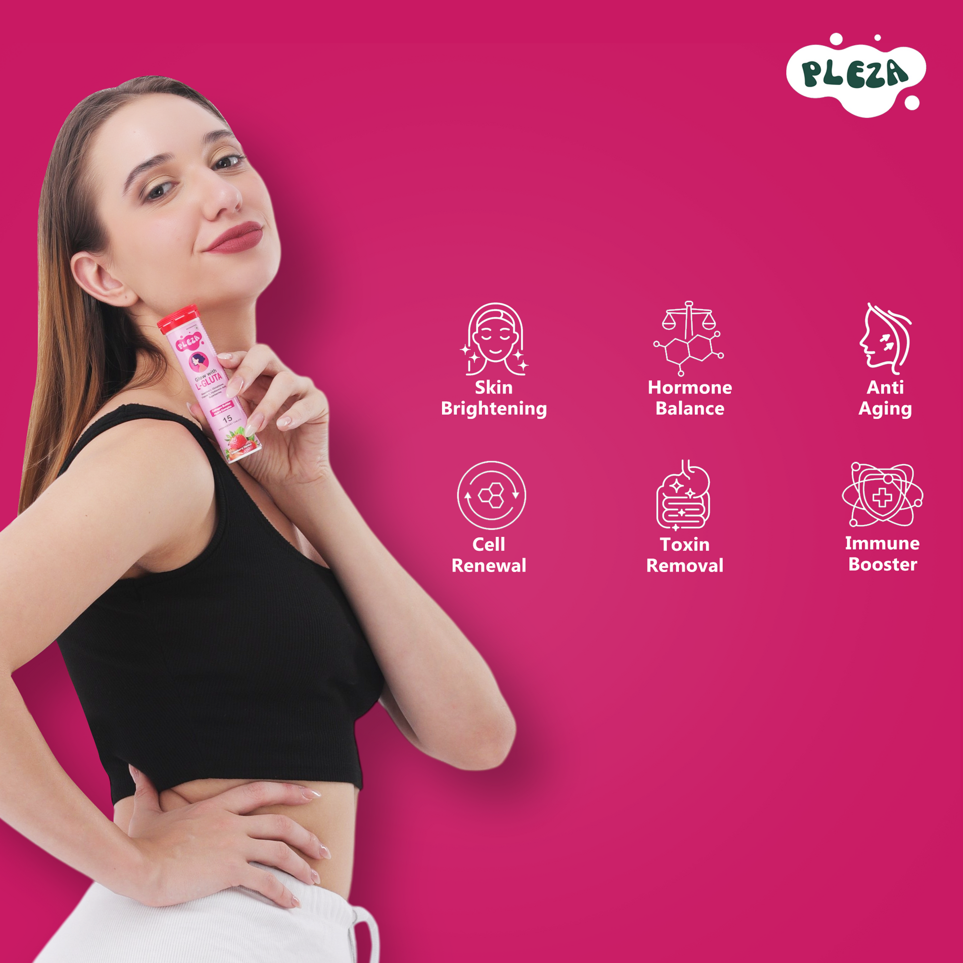 Pleza Gluta – Skin Glow Effervescent Tablets