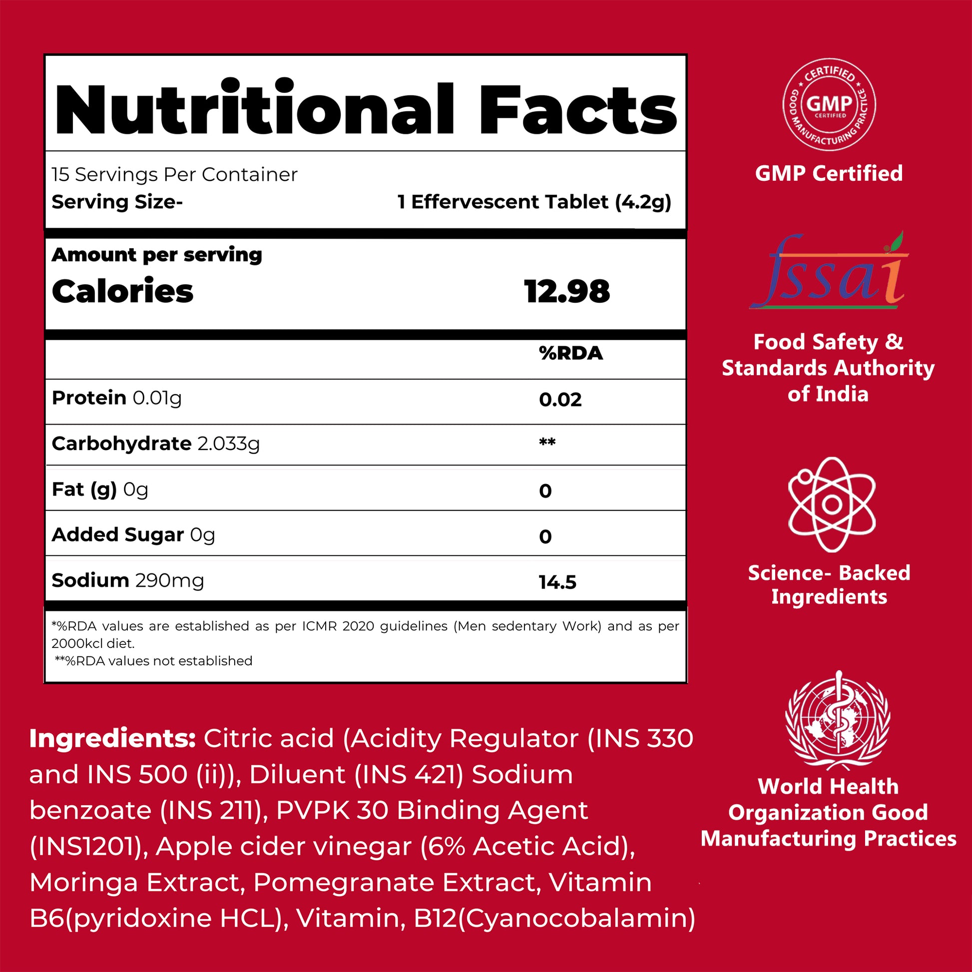 Pleza ACV + Moringa Supplement with 500 mg Apple Cider Vinegar